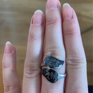 Silver Adjustable Vintage Art Nouveau Ring